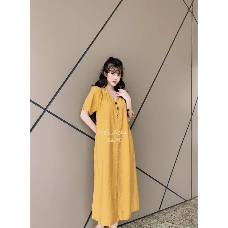 Đầm bầu váy bầu cao cấp chất đũi Hàn 💗thiết kế sang chảnh mặc đi làm đi chơi đều được💗Free size 43~68kg