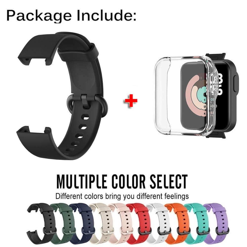 Dây Đeo Thay Thế Chất Liệu Silicon Màu Trơn Cho XiaoMi Mi Watch Lite Ốp
