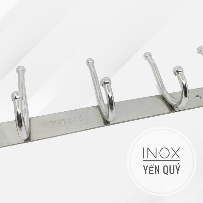 INOX304 Móc treo quần áo gắn tường inox 304 cao cấp - Móc treo quàn áo 5 và 7 bi đôi trên dưới