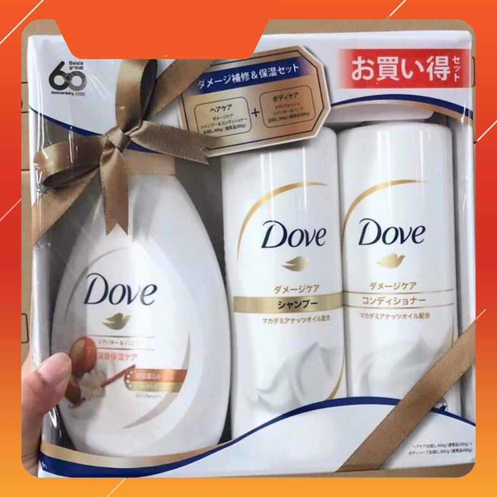 (Mẫu 2019) Bộ Dầu Gội, Dầu Xả Và Sữa Tắm Dove Hương Hạnh Nhân - Nhật Bản chuẩn hàng nhật giá tốt