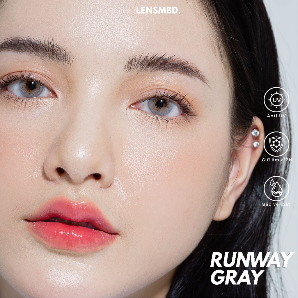 ☄✲Kính áp tròng xám sáng tây cực chất Runway Gray LENSMBD