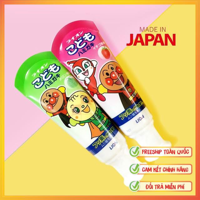 [Hàng Nhật Chuẩn] Kem Đánh Răng LION Nuốt Được Nội Địa Nhật Bản | KDR Nhật Cho Bé Vi Dâu Tây, Dưa Gang