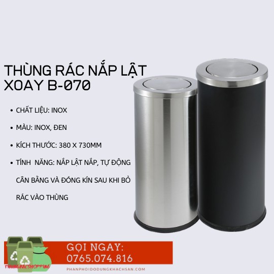 Thùng rác nắp lật xoay, Thùng rác nắp bập bênh, Thùng rác Inox văn phòng công ty