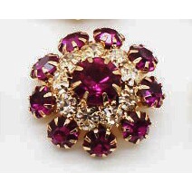 Set 5 nút áo bằng kim loại mạ vàng 100% 22mm đính đá pha lê sang trọng