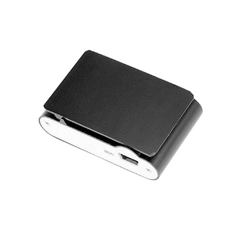 Máy nghe nhạc MP3 Player có kẹp kim loại với khe cắm thẻ nhớ và dây cáp