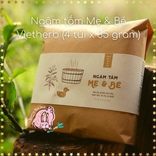 Ngâm tắm thảo dược cho mẹ và bé VietHerb mùi già, tía tô, lá bưởi, kinh giới (Shop Bunny Beans)