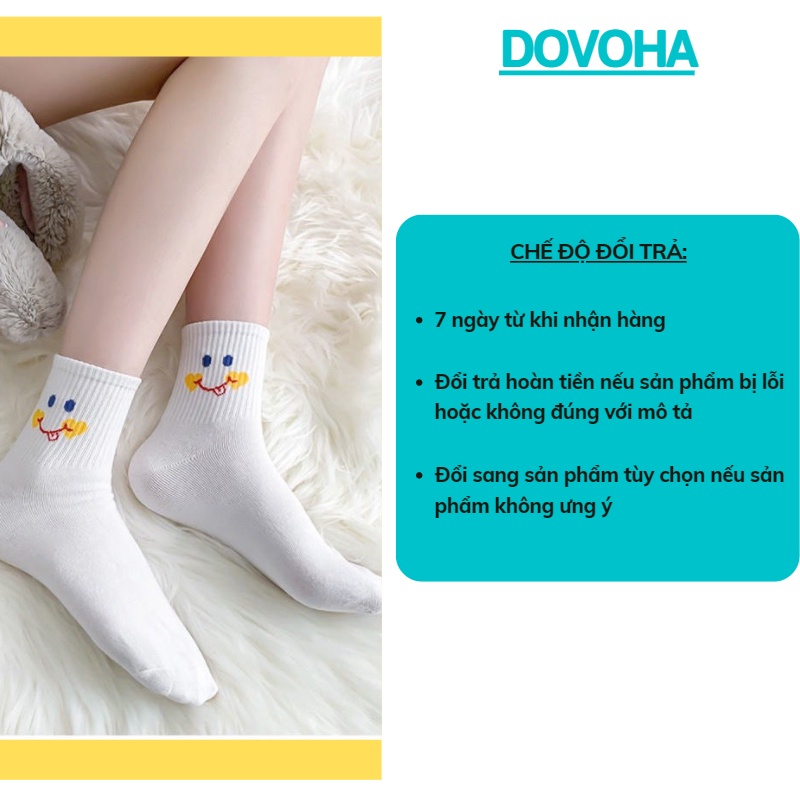 Tất vớ cổ cao nữ trắng hình thú cute Hàn Quốc cotton dày đẹp dễ thương DOVOHA T04