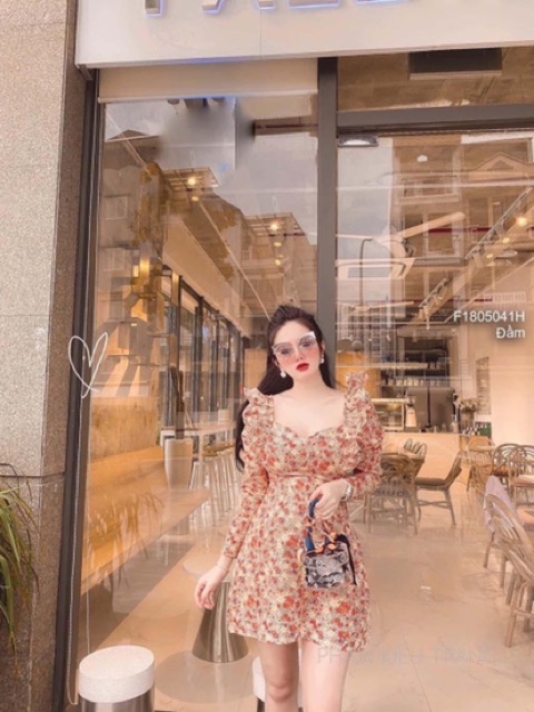 Đầm hoa cúp ngực phối bèo | BigBuy360 - bigbuy360.vn