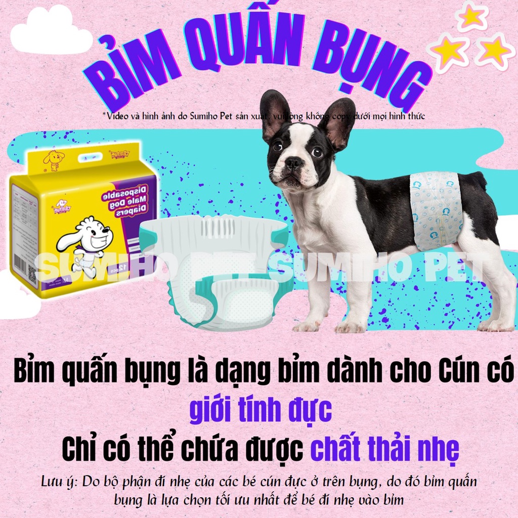 Bỉm tã cho chó Sumiho (Đực/Cái) (Lẻ 1 cái) phụ kiện cho chó mèo