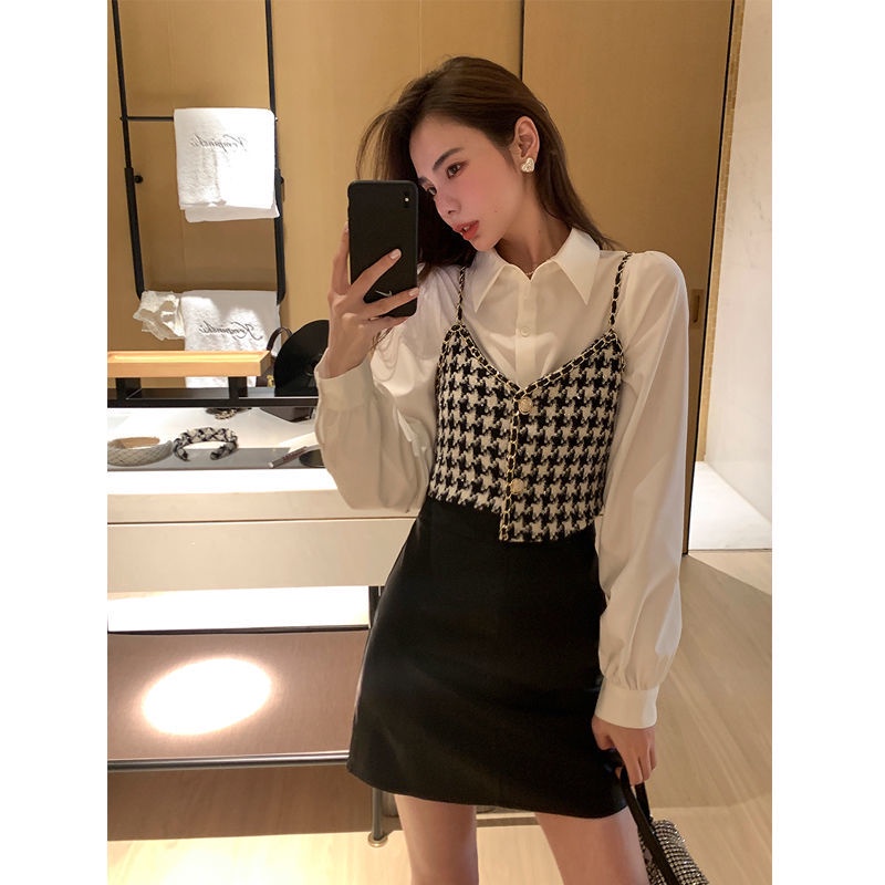 Áo Sơ Mi Trắng Hai Dây Phong Cách Hoạt Hình 2022Classic Thời Trang Mùa Thu Cho Nữ