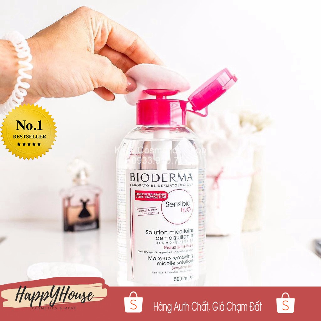 Tẩy Trang Bioderma Sensibio H2O 500ml nắp ấn