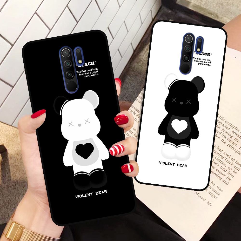 Ốp Xiaomi Redmi 9 in hình họa tiết Mountain, Be@rbrick dễ thương (T13 - T18)