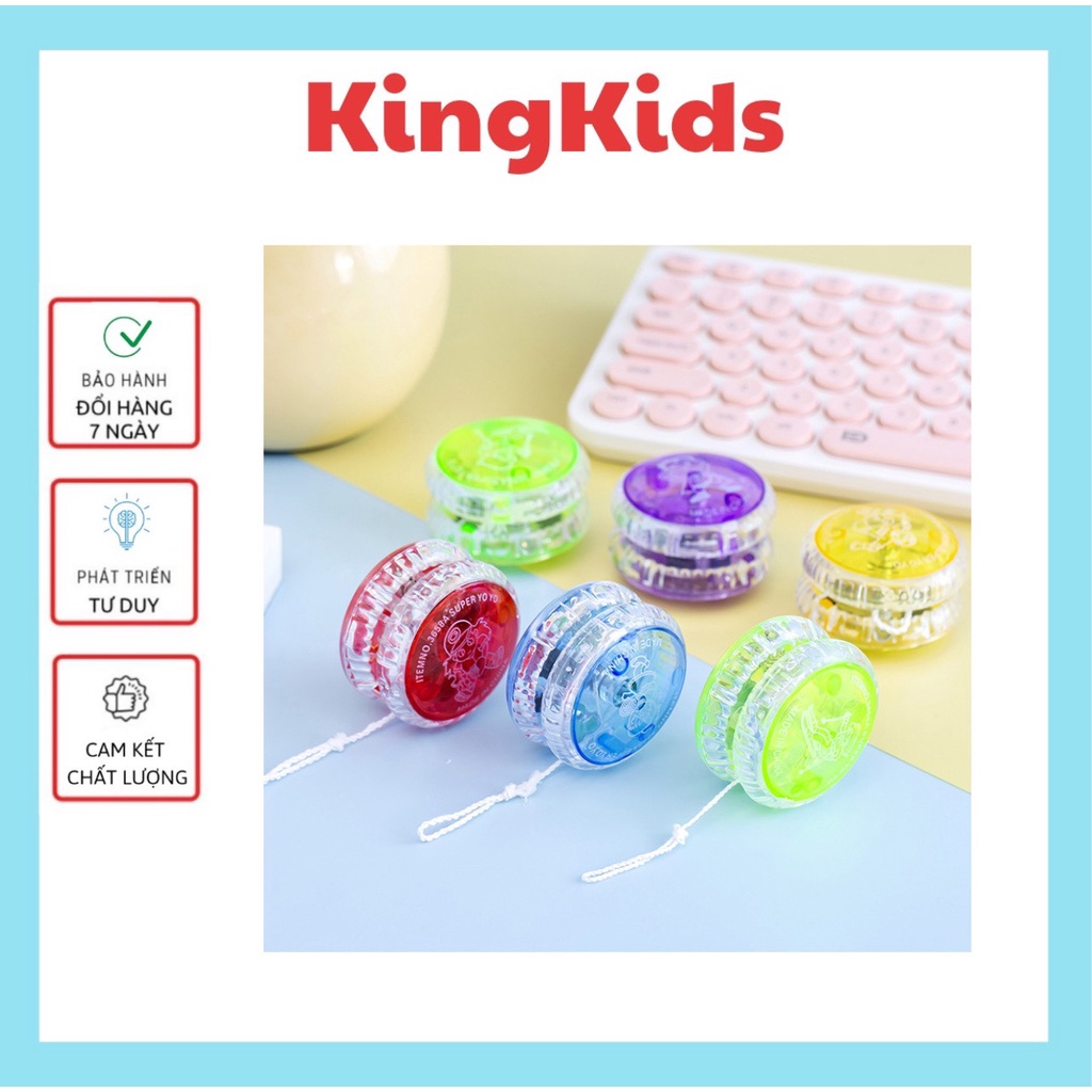 Đồ chơi con quay Super YOYO tuổi thơ có đèn Led phát sáng nhiều màu sắc cho bé KingKids
