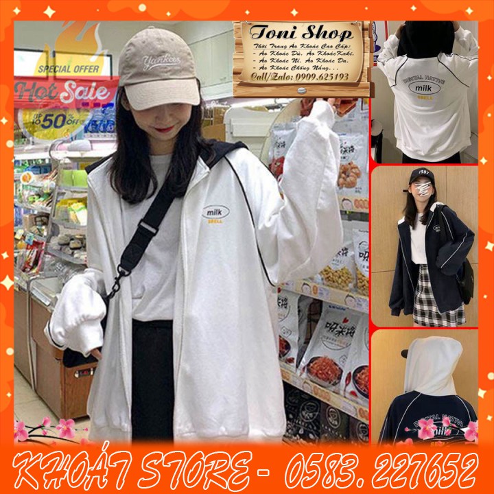 ÁO HOODIE - ÁO KHOÁC NỈ NGOẠI Milk (HD1340 - Sbell) (KHOÁT STORE) | BigBuy360 - bigbuy360.vn
