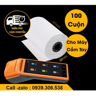 Giấy In Bill K57x38 - Giấy In Nhiệt K57 Cho Máy Cà Thẻ, Máy Pos cầm tay, Máy In Bill Nhỏ Cầm Tay Đường kính 38mm