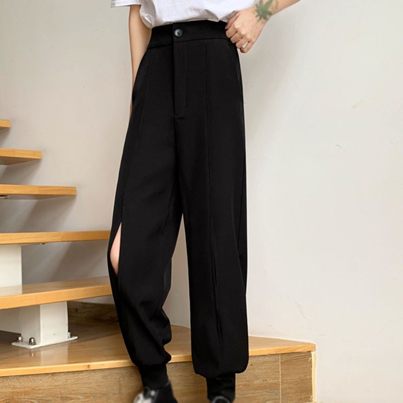 Quần Dài Nữ Lưng Cao Ống Rộng Thời Trang Cá Tính