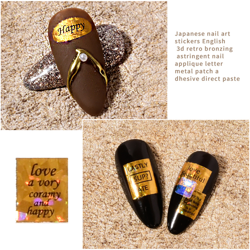 [Hàng mới về] Miếng dán kim loại 3d trang trí móng tay nghệ thuật