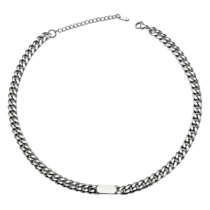 Vòng cổ thép titan thiết kế đơn giản phong cách hip hop cho nam và nữ