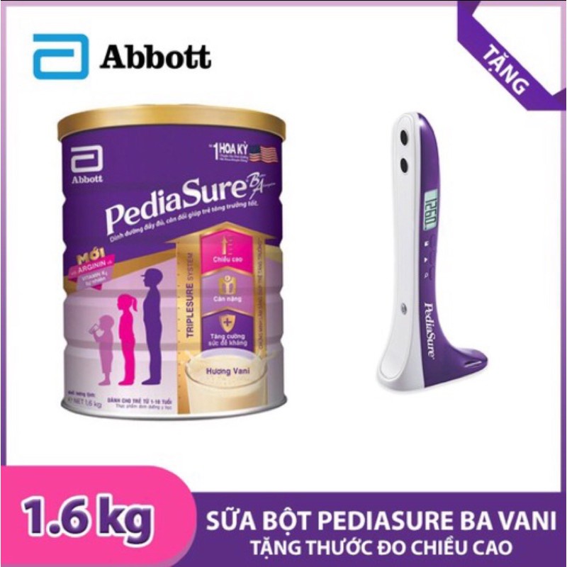 Sữa Bột Pediasure Vani 1,6kg tặng thước đo chiều cao điện tử