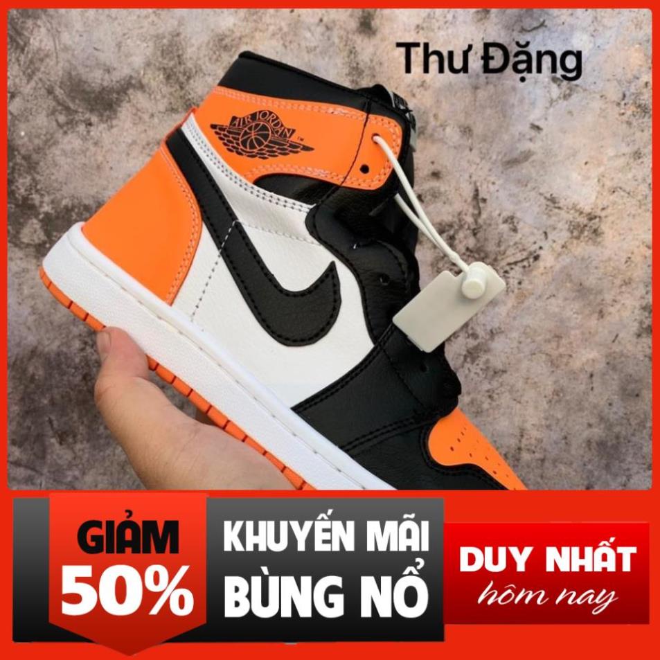 GIÀY SNEAKER JORDAN 1 CỔ CAO MÀU CAM , Giày thể thao jodan 1 , giày jd1 hot trend bản đẹp nam nữ Xịn