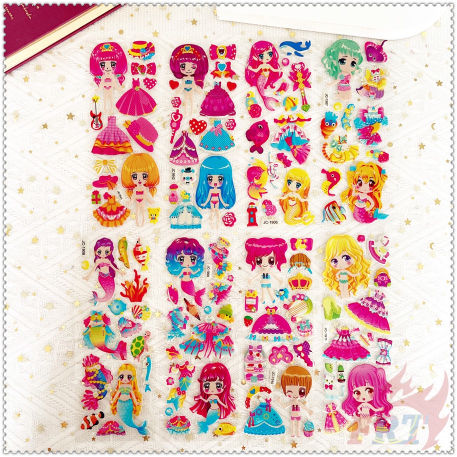 ❀ Miếng Dán Trang Trí Hình Hoạt Hình Xinh Xắn Cho Bé Gái Q-1 DIY ❀ 1 Miếng Dán Bong Bóng 3D Bằng PVC Chống Nước