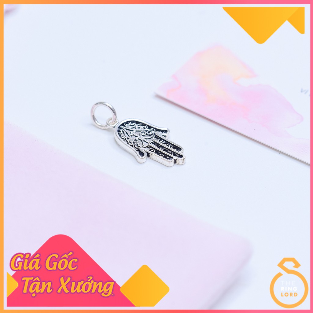 Charm bàn tay Hamsa, charm chữ OM chất liệu bạc Thái 925 kết vòng tay | Tặng kèm dây thun chuyên dụng suôn vòng