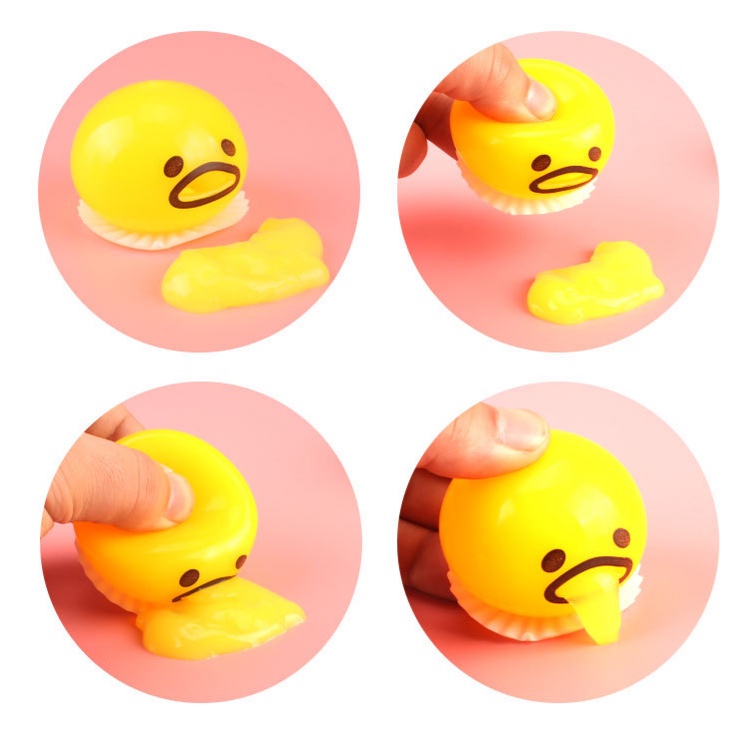 Đồ Chơi Nắn Bóp Đàn Hồi Giảm Stress Hình Lòng Đỏ Trứng