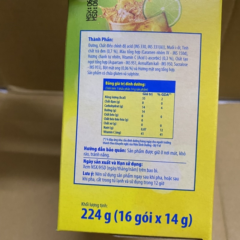 [16 Gói x14g][Chanh Mật Ong] Hộp Trà Pha Hoà Tan Lipton