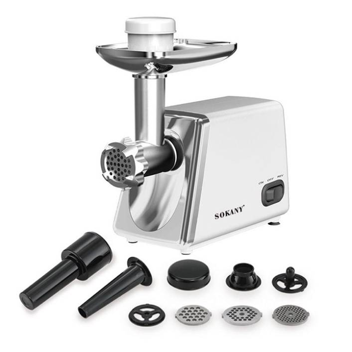 Máy nhồi xay thịt cá, máy đùn thịt làm lạp xưởng SOKANY SK312 2500W