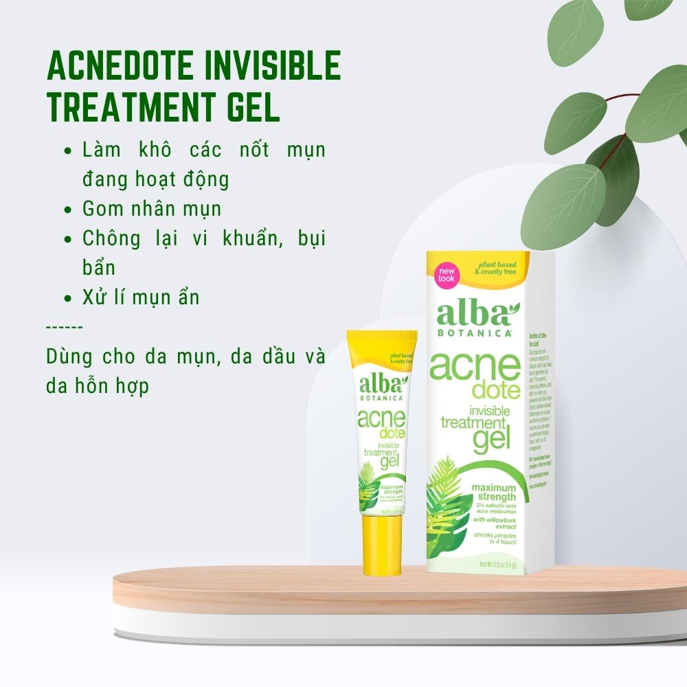 Gel xử lý mụn ẩn ALBA BOTANICA ACNEDOTE INVISIBLE TREATMENT GEL