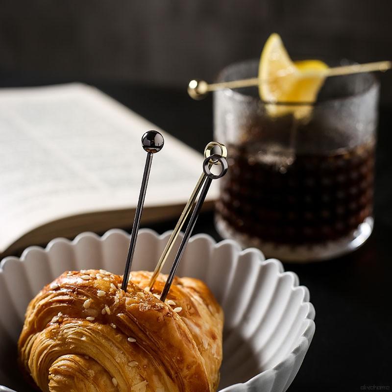 Tăm xiên trái cây trang trí ly cocktail bằng thép không gỉ tiện dụng