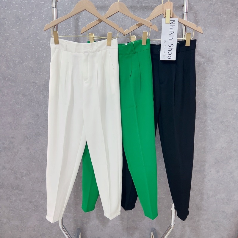 Quần tây công sở form đẹp, Quần vải dáng baggy cạp cao QS781 - NhiNhi Shop