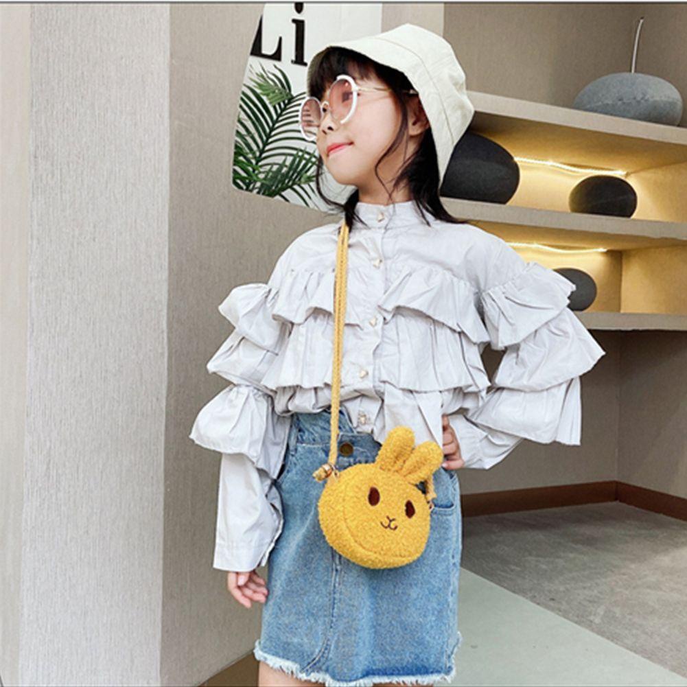 Túi Đeo Chéo Hình Thỏ Nhồi Bông Mềm Mại Dễ Thương Cho Bé Gái