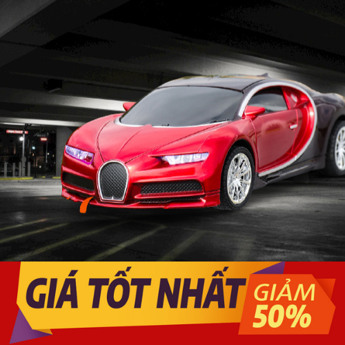 Ô tô điều khiển từ xa 4 chiều Bugatti Xe đua cho bé phong cách thể thao cao cấp hai màu đỏ và xanh (Hàng chính hãng)