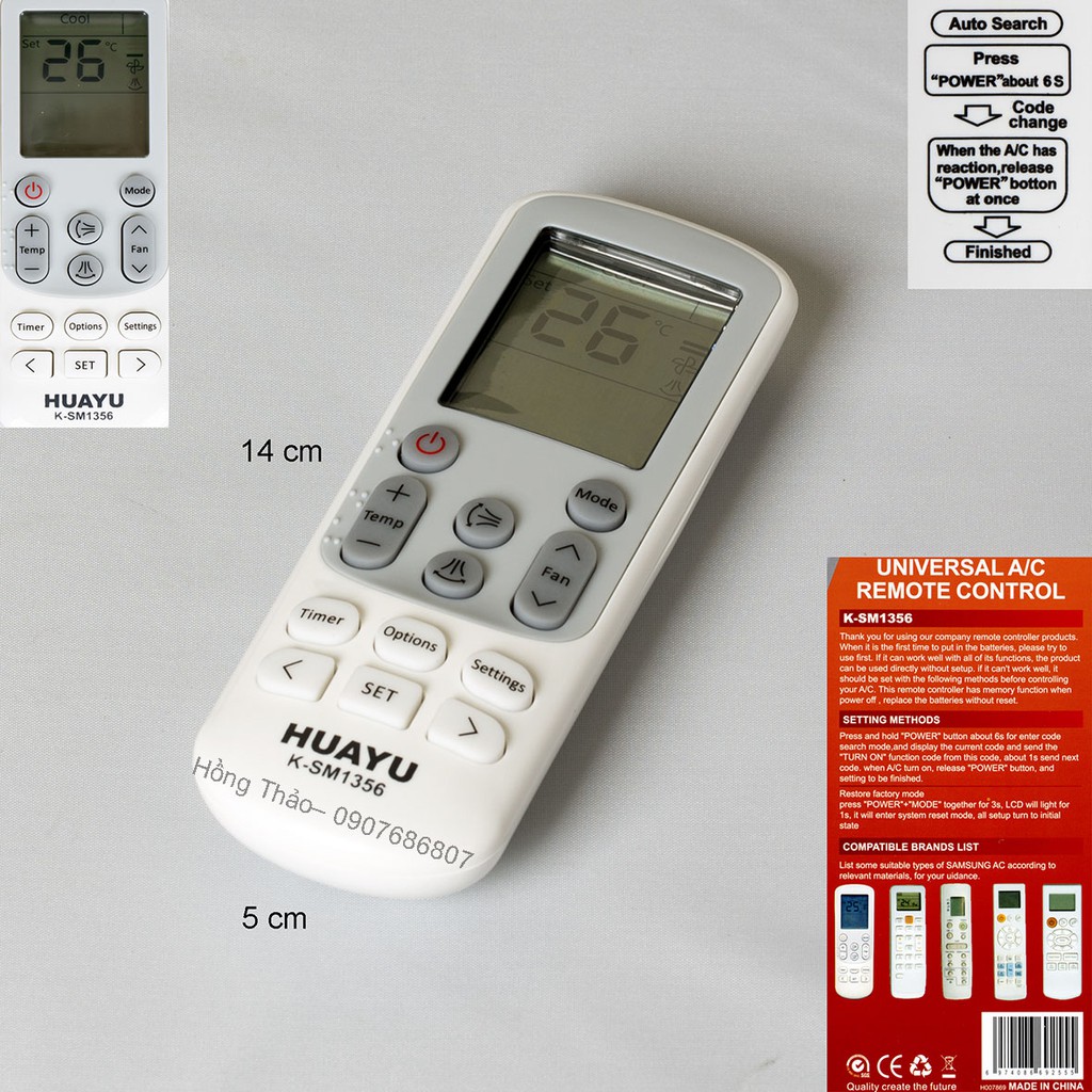 Remote máy lạnh Samsung Huayu SM1356