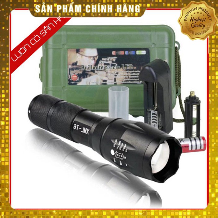 [HOT - CÓ VIDEO]  Đèn pin siêu sáng bóng led xml t6 police bin mini cầm tay chống nước tự vệ chuyên dụng   -KSHN