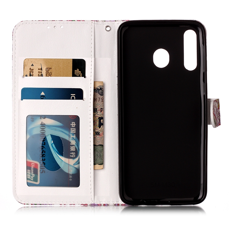 Ốp lưng Samsung galaxy A20 A30 A40 dễ thương Sơn dầu PU Ví da, Bao Da M30 Panda Owl Butterfly chống nứt Đế đứng | BigBuy360 - bigbuy360.vn