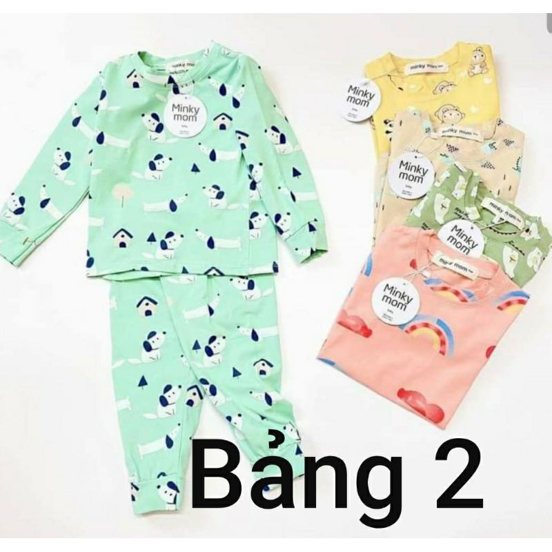 Bộ minky mom họa tiết chất thun lạnh mềm mát cho bé