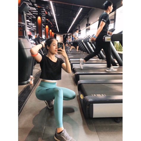 Áo Croptop lưới tập gym_ yoga, áo tanktop tập gym yoga nữ