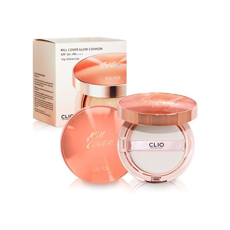 Phấn nước căng bóng da Clio Kill Cover Glow Cushion SPF50+ PA++++ TẶNG KÈM 1 LÕI Refill