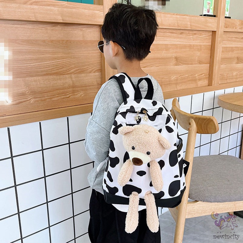 Balo đeo vai có túi bên hông phong cách Hàn Quốc dễ thương cho bé