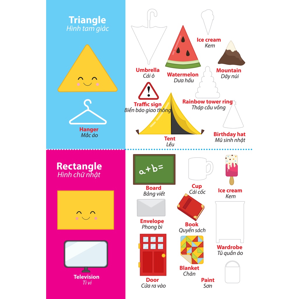 Sách - Stickers for kids quyển 3 - Song ngữ Anh - Việt - Hình dạng - màu sắc