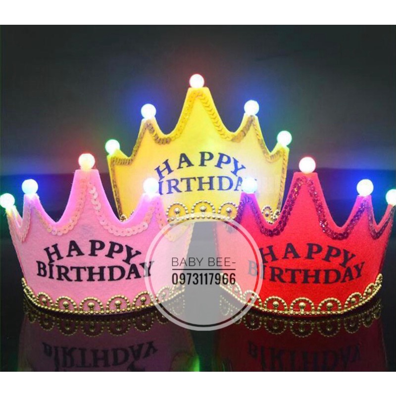 Vương Miện Đèn Đội Đầu HAPPY BIRTHDAY