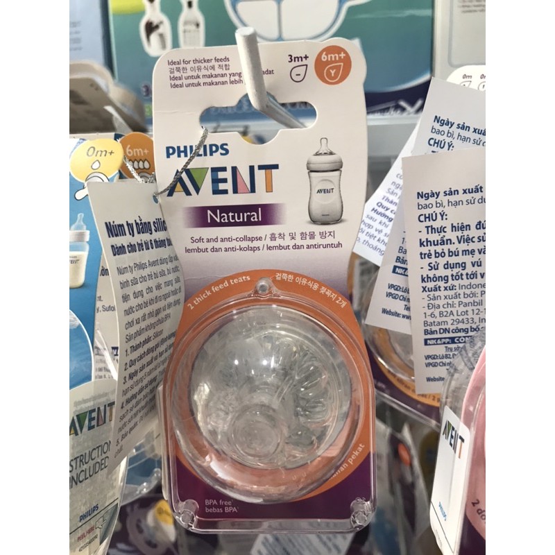 Núm ti thiết kế tự nhiên Philips Avent chính hãng đủ kích thước