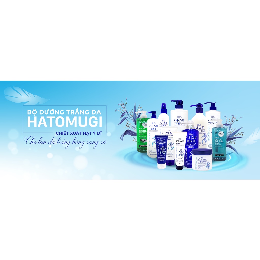 Combo dưỡng ẩm và làm sáng da HATOMUGI ( Nước hoa hồng 500ml và Kem dưỡng 300g)