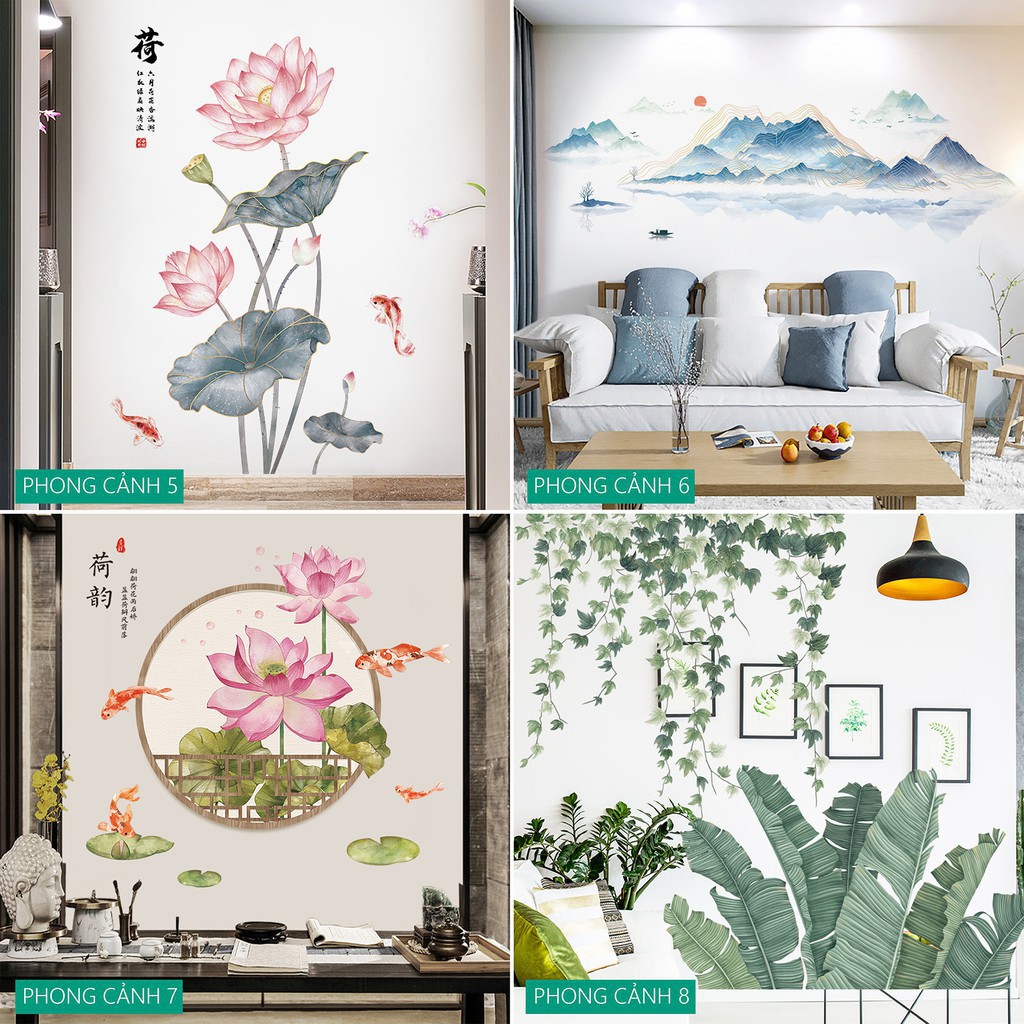 [19 MẪU] Decal tranh dán tường trang trí decor phòng khách hoặc phòng ngủ