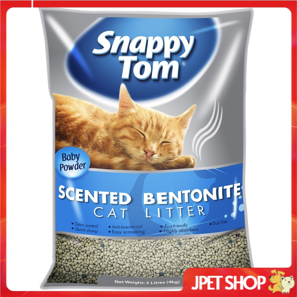 Cát vệ sinh cho mèo Snappy Tom 5L (4kg) / Ít bụi / Khử mùi tốt  - jpet shop