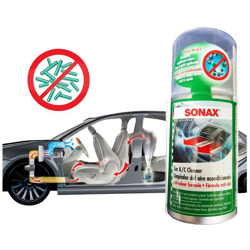 (TẶNG KHĂN LAU XE CAO CẤP) SONAX KHỬ MÙI DIỆT KHUẨN DÀN LẠNH XE Ô TÔ ( SONAX CAR AC CLEANER)  - Otocare247