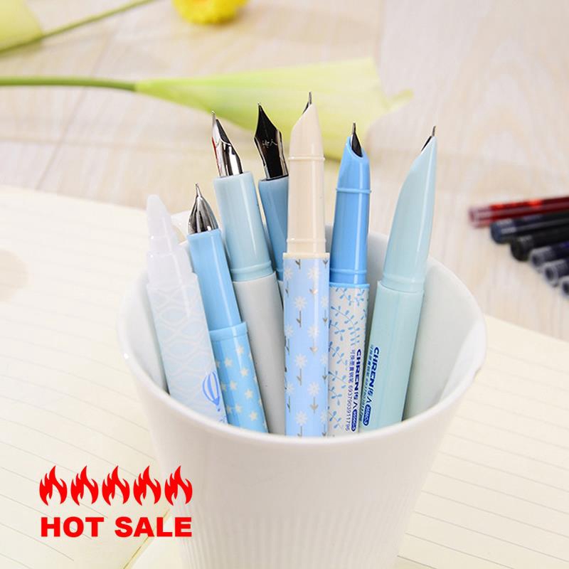 Stationery 15 Pcs/Set Fountain Pen Set Exquisite Erasable Exchange Ink Student Pen School Supplies Calligraphy