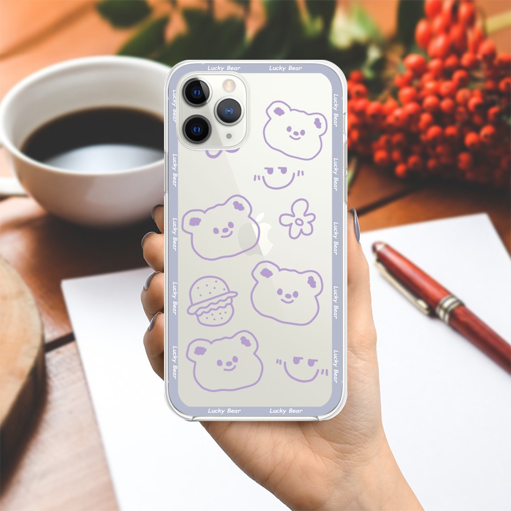 Ốp lưng Vsmart Joy 3/Joy 4/Bee 3/...Silicone dẻo trong viền bảo vệ camera hình Lucky Bear